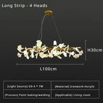 suspension lumineuse feuilles stylisées blanc doré contemporain opacité eyelets chambre salon