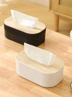 boîte mouchoirs plastique texture bois moderne blanc noir mouchoirs salon restaurant table basse