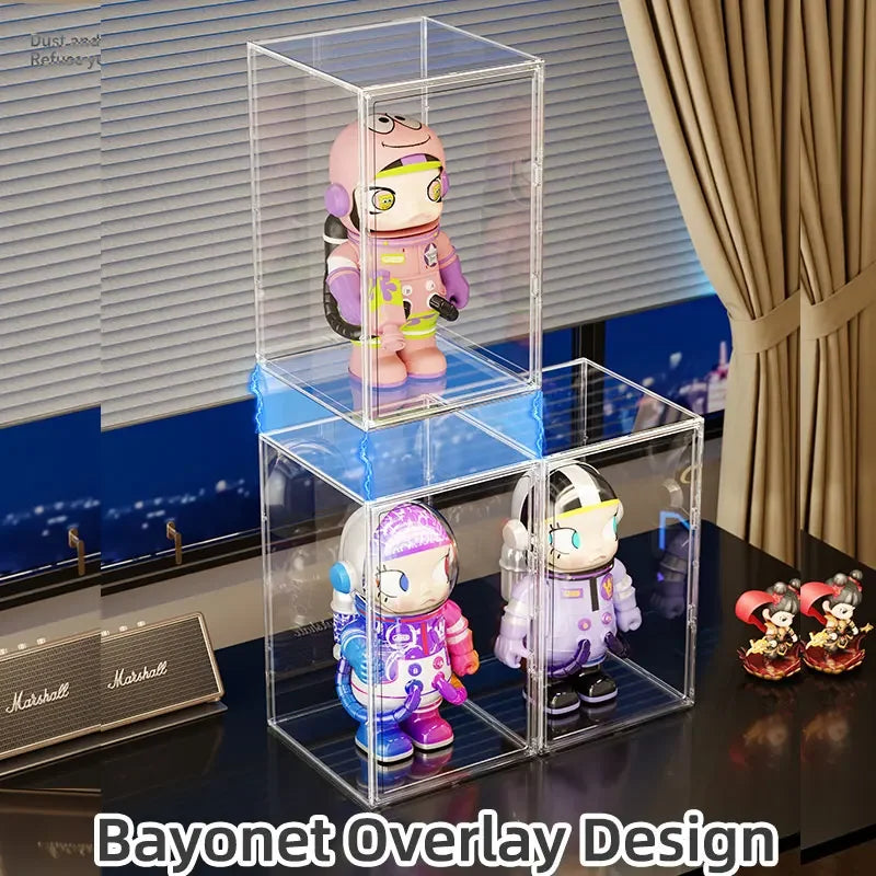 boîtes rangement transparentes acrylique grandes capacités figurines jouets makeup organisation moderne minimalistes