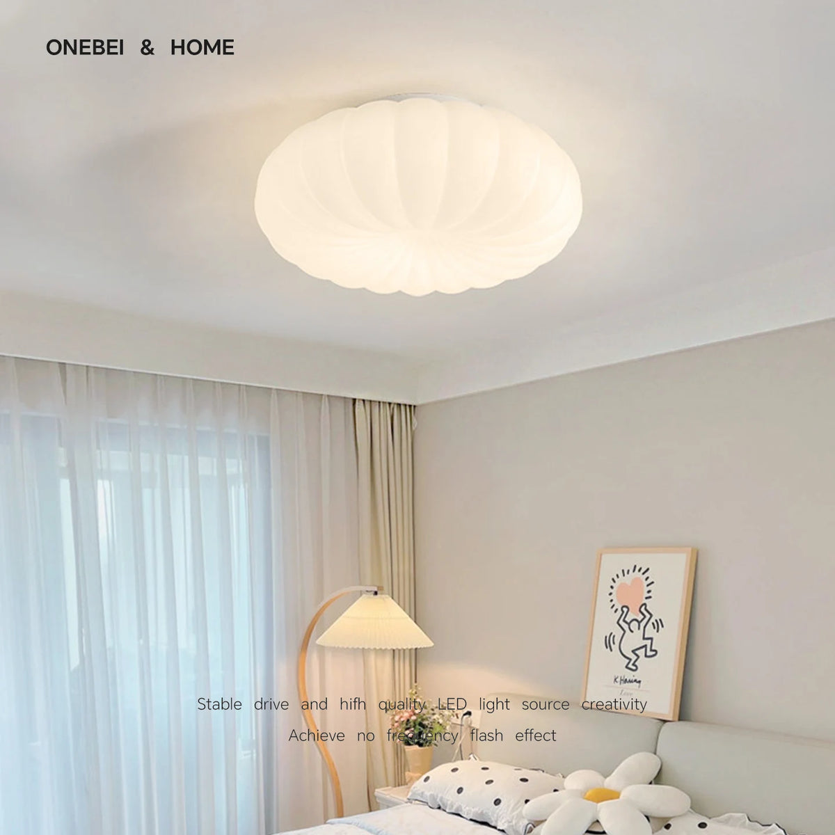 lampe moderne blanche nervures acier facile 2000lm chambre salon cuisine