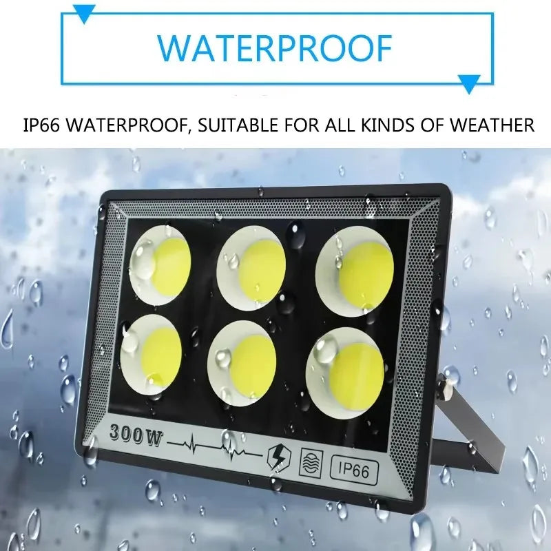 projecteur led ip66 étanche noir moderne clips câbles 50w 100w 300w 400w 500w