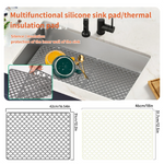 tapis silicone multifonctionnel moderne gris texture écailles respectueux environnement antidérapant protection évier cuisine