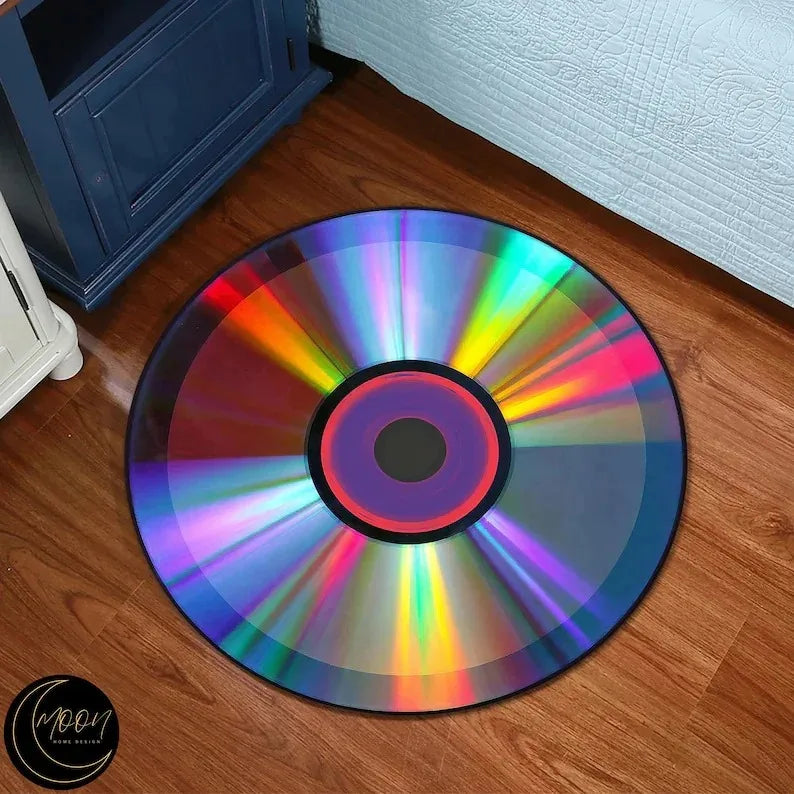 tapis rond multicolore rayures colorées moderne antidérapant salon chambre coucher polyeste aubusson