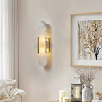 applique murale moderne marbre blanc doré texture marbrée éclairage led flux lumineux élevé murale