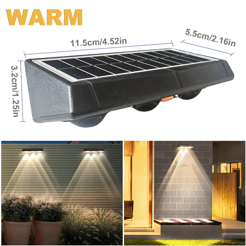 lampe murale solaire led noire bleue ip65 moderne extérieure panneaux photovoltaïques abs rgb warm