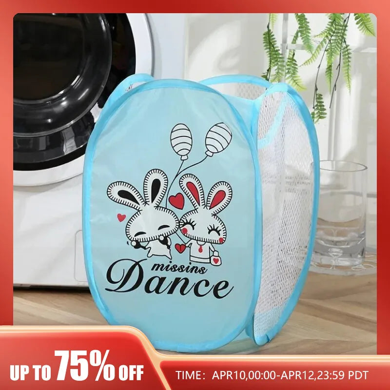 panier linge pliable motifs animaux bleu rose jaune pop up enfantin durable polyestère