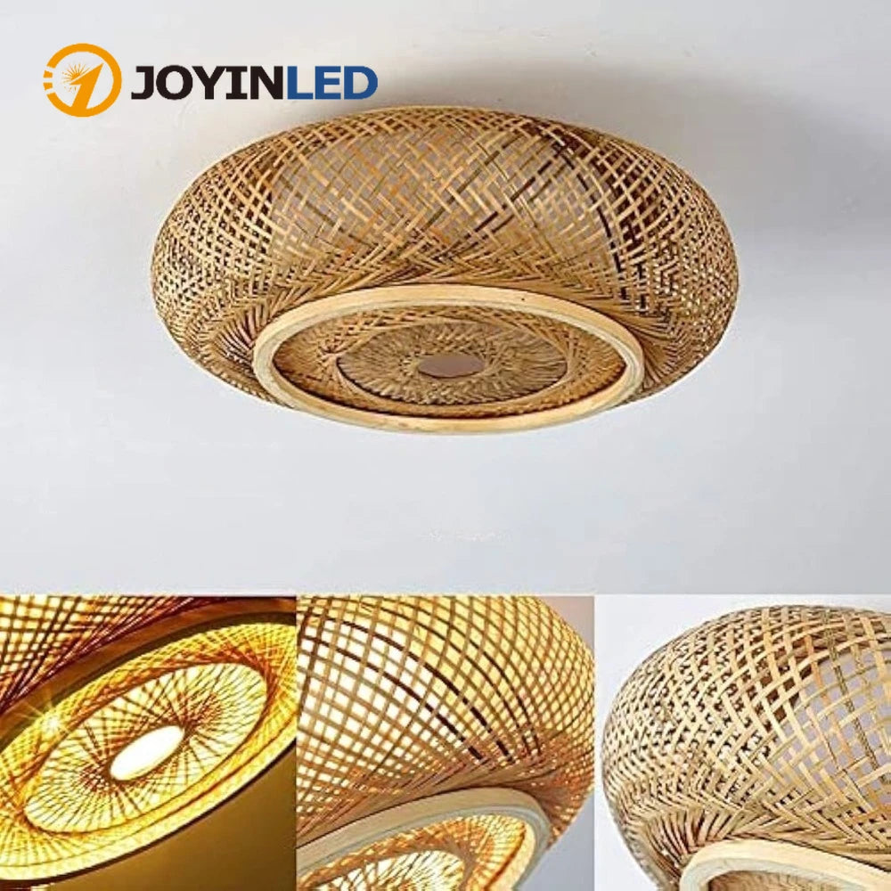 lampe moderne tissage bambou naturelle 40 50 60 80 cm spirale bois