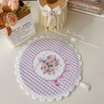 coasters fleur rose géométriques dentelés vintage blanc opalets résistants chaleur