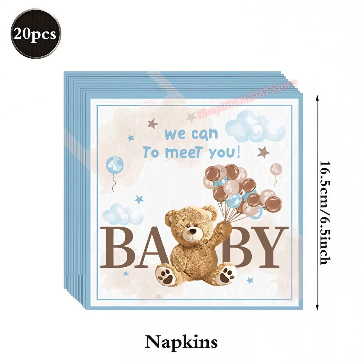 assiettes jetables anniversaire ours enceinte ballons napkins tablecloth thème bébé festive