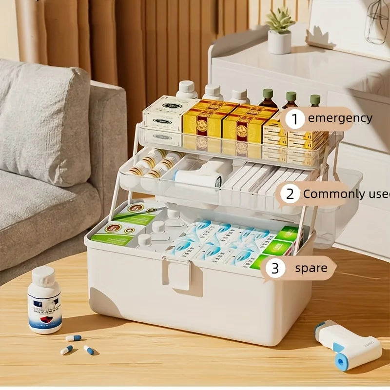 boîte rangement médicaments transparente moderne poignée blanc rose respectueuse environnement