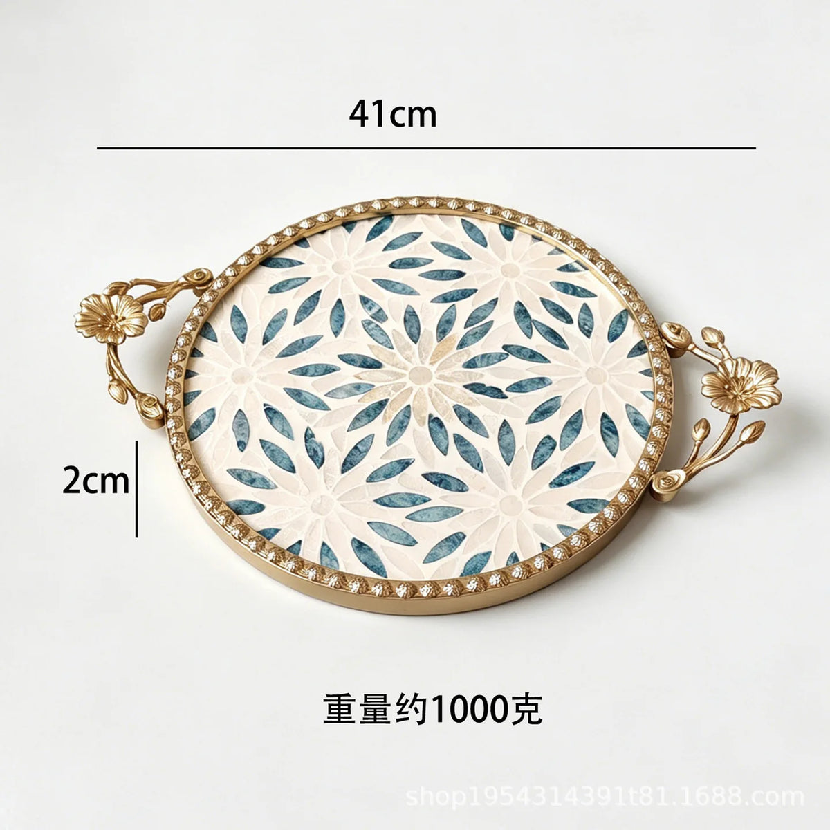 plateau rangement blanc noir mosaïque élégant poignées fleurs carreaux verres tasses decoration minimaliste