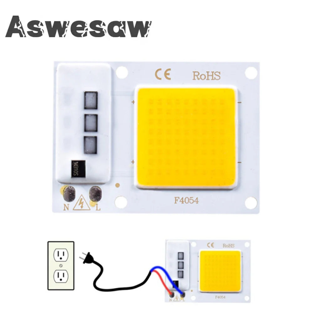 projecteur puce led cob 10w 20w 30w blanc chaud mat moderne connecteur câble ws2812