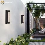 applique murale moderne noire transparente ip65 led éclairage extérieur balcon jardin
