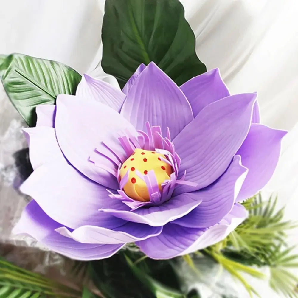 fleur artificielle lotus rose violet blanc moderne décoration intérieure feuilles pétales veines opaques trame