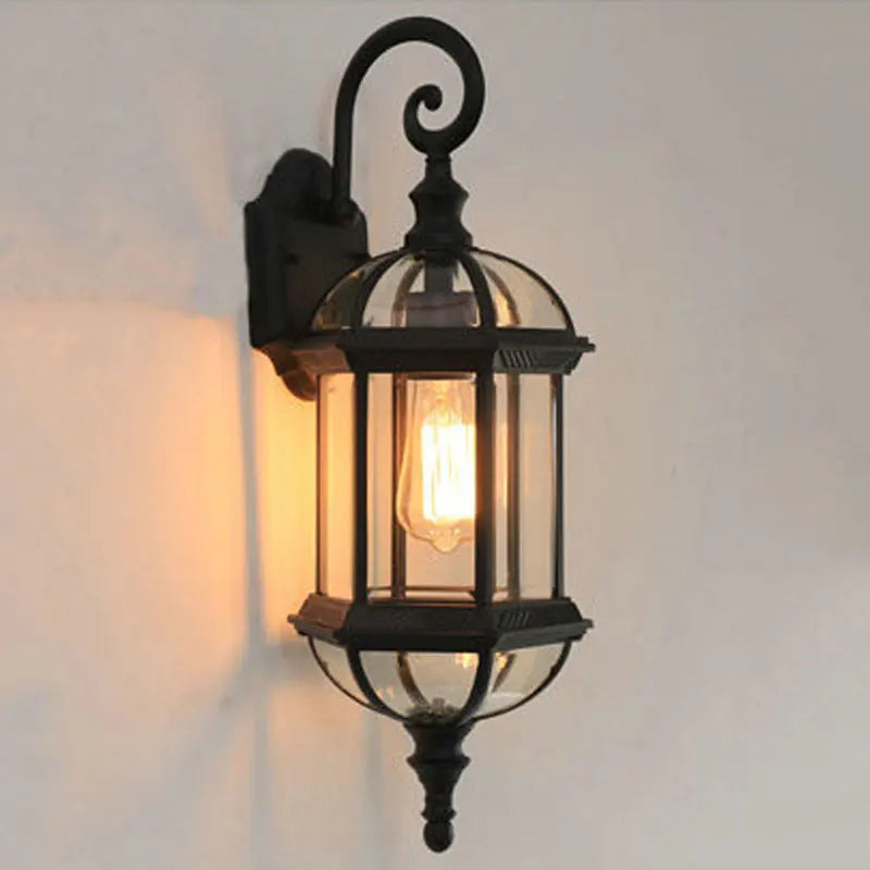 lampe murale classique vintage verre translucide noir doré fixée mur vis