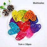 décoration artisanale boules coeurs rotin multicolores tressées anniversaire mariage festive