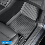 tapis sol voiture noir rayures horizontales modernes avant arrière coffre dossier
