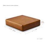 boîte bijoux bois marron clair classique rangement anneaux simili cuir 16x18cm