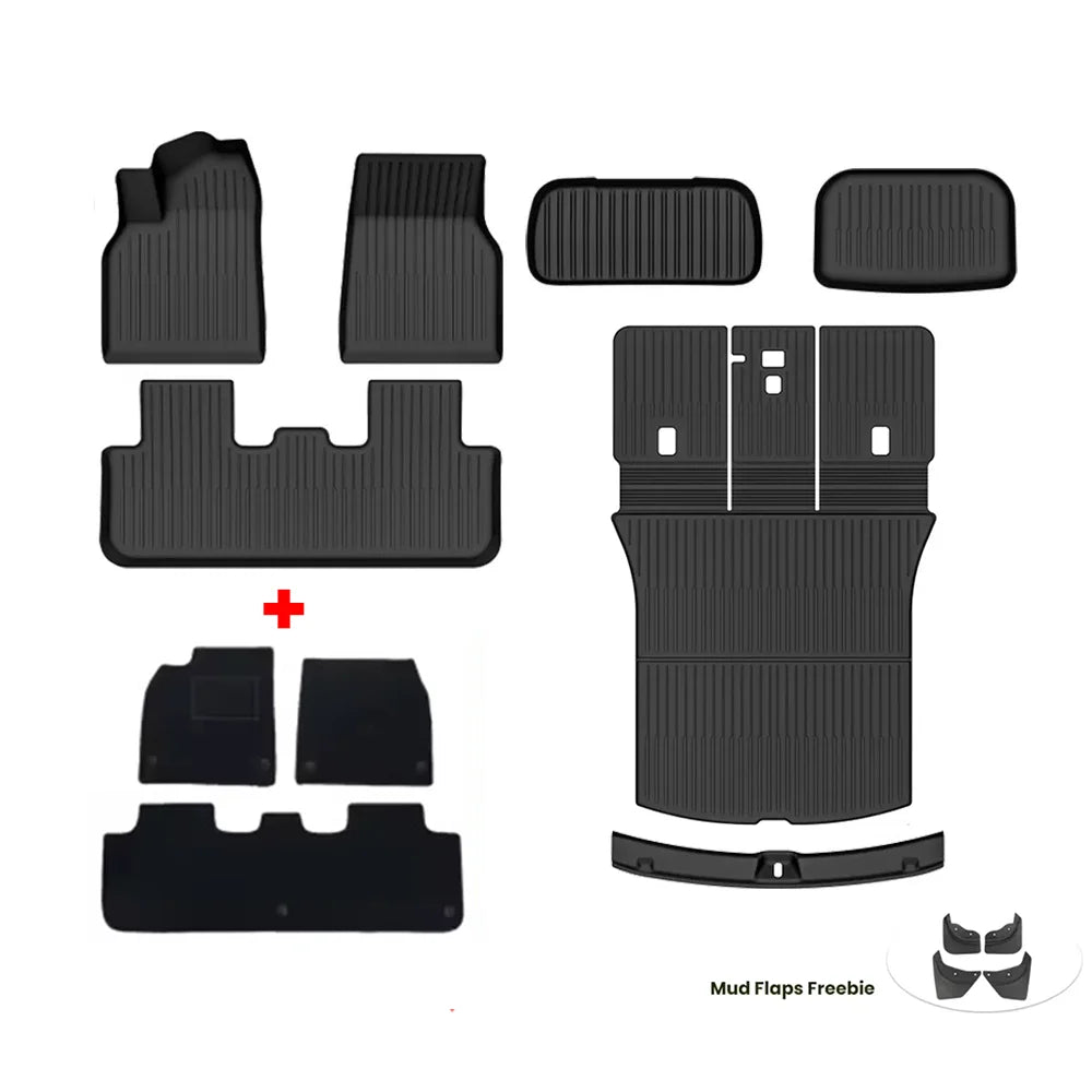 tapis sol antidérapant tpe noir rayures horizontales contemporain voiture pieces incluses