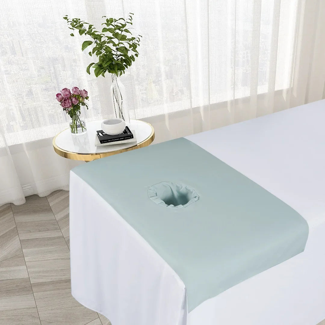 serviettes table unies modernes coton polyester blanc gris clair rose pâle vert pastel opaques