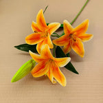bouquet fleurs artificielles lys jaune rose orange blanc decoration maison soie moderneintérieur