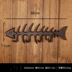 porte clés mural vintage porte clés clé marteau tournevis rustique imprimé poisson