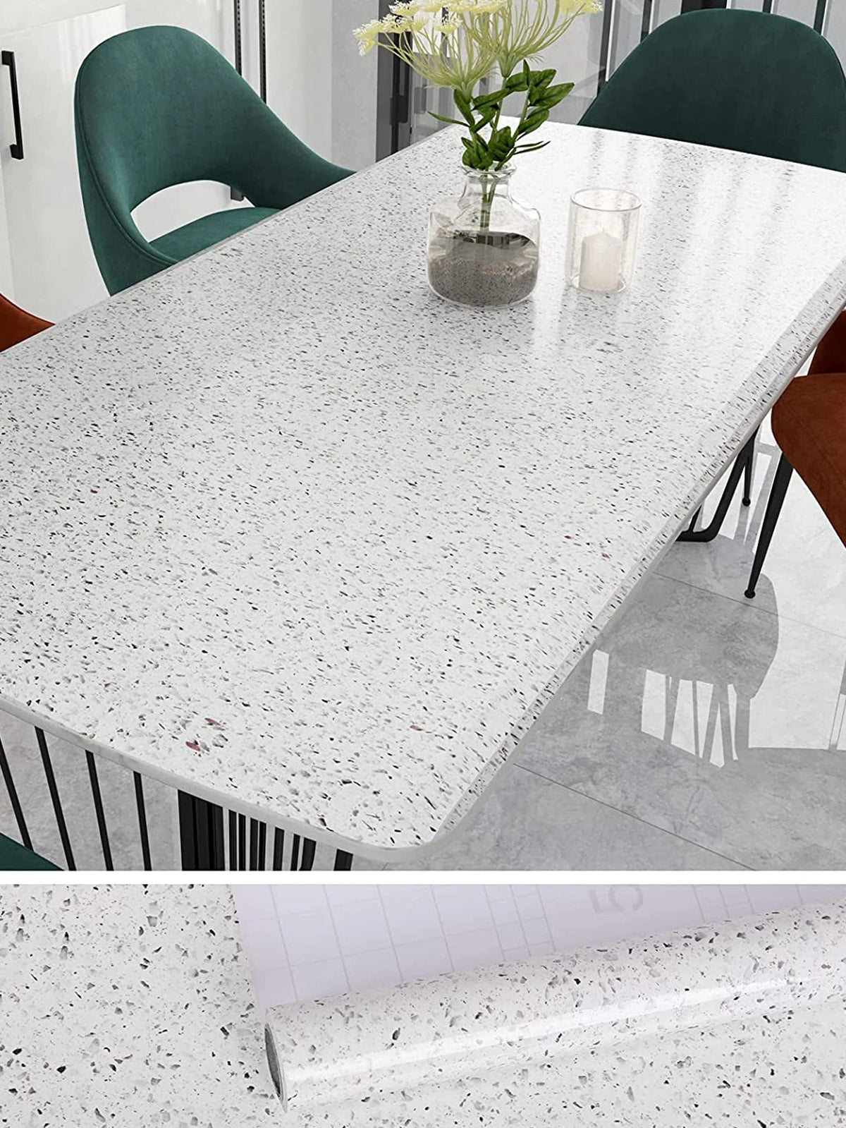 protection meuble vinyle blanc texture moderne adhésive résistante humidité chambre cuisine