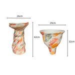 vase contemporain marbré abstrait couleur blanc noir orange vert bleu decoration intérieure table