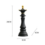 figurines échecs résine noir blanc décor salon classique chevaliers reines rois dorures intérieur