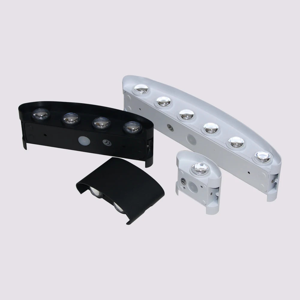 applique murale led moderne noire blanche rayures diagonales contemporaine fixations led