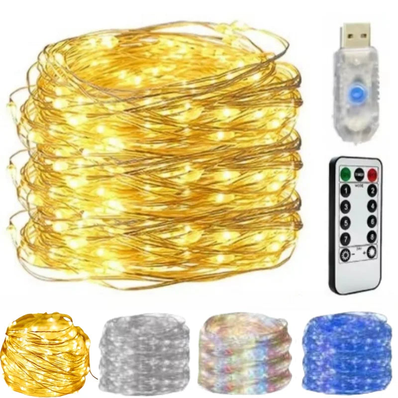 guirlande lumineuse led blanc chaud moderne modes télécommande 10m 20m 30m decoration noel chambre