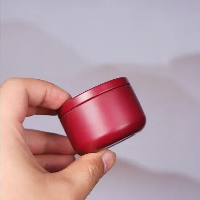 mini boîtes thé portables 30ml rouge vert noir rose bleu doré contemporaines opaques