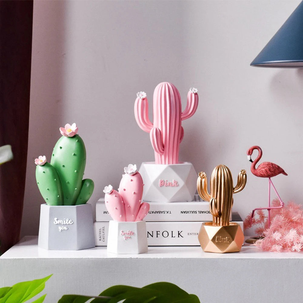 ornement cactus artificiel rose vert moderne décoration succulente épingles fleurs artificiels support gravure