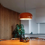 suspension lumineuse moderne couleur orange brillante salon cuisine chambre restaurant