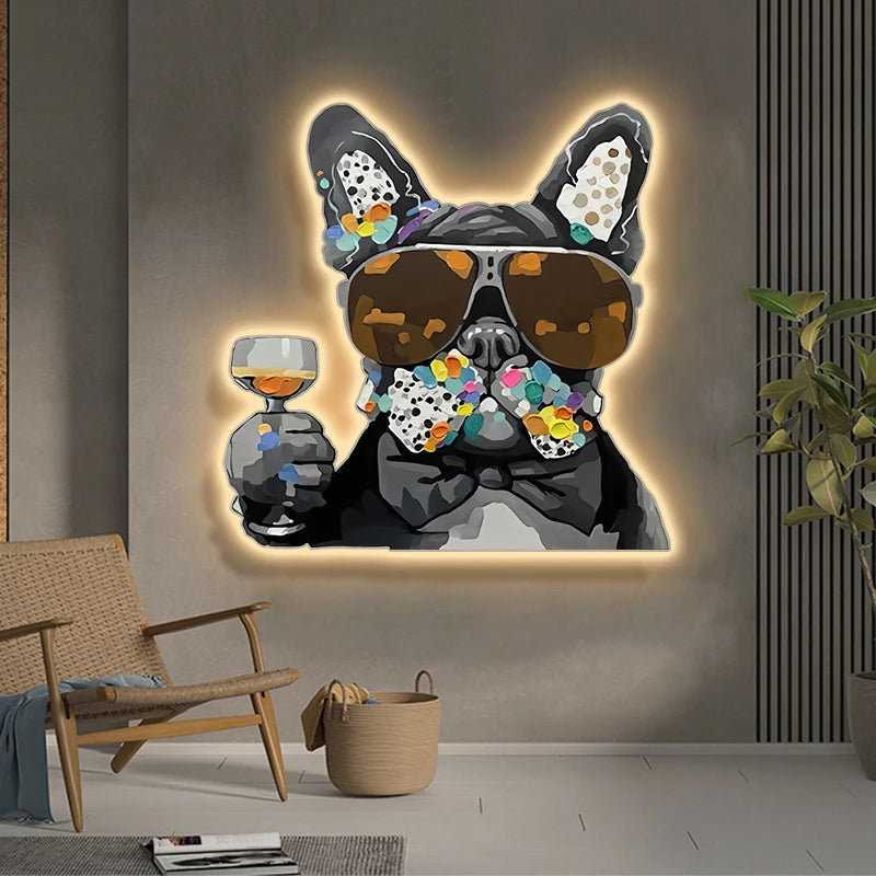 tableaux modernes pop art abstraits géométriques lumineux noir blanc multicoloresintérieur cuisine salle manger