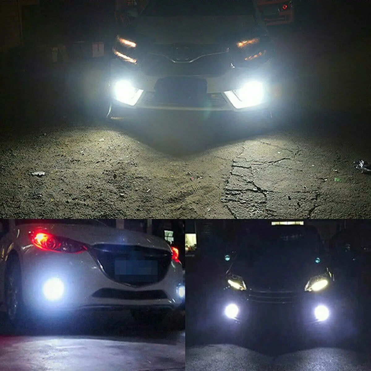 ampoules led 12000lm h8 h16 6000k 12v 24v blanc noires modernes vtt voiture camion