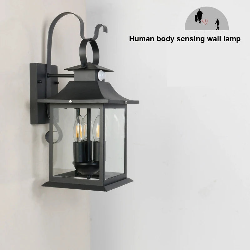 lampe murale noire verre translucide texture métallique induction classique éclairage maison 10w 50w e14