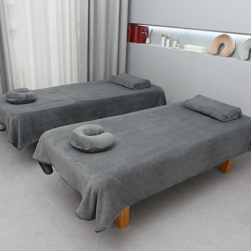 drap massage gris blanc vert clair coton polyester taille 220x120cm absorbant doux moderne confortable