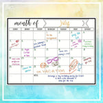 calendrier magnétique blanc bleu vert rouge aimants modernes pratique stylos essuie glaces