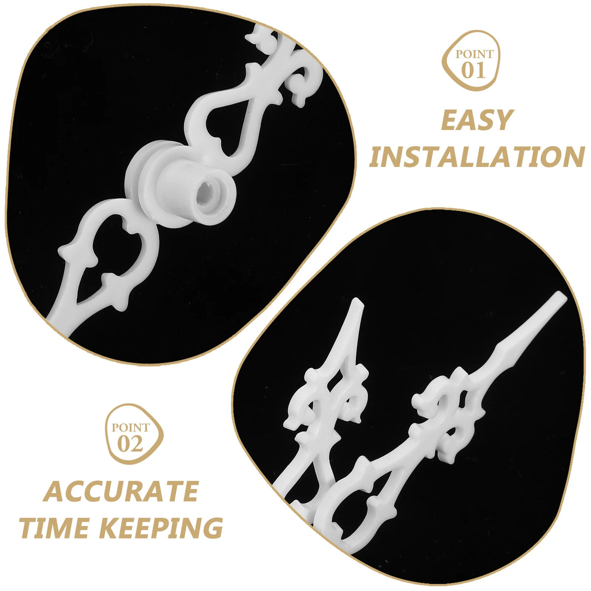 aiguilles montre blanc art nouveau ornées motifs floraux adhésif remplacement horloge diy fournitures bricolage