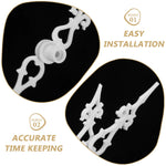 aiguilles montre blanc art nouveau ornées motifs floraux adhésif remplacement horloge diy fournitures bricolage