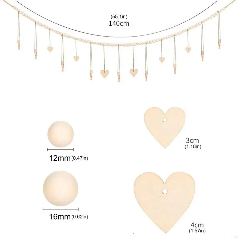 guirlande blanches clips bois cartes photo décorations murales rustiques adultes unisexes