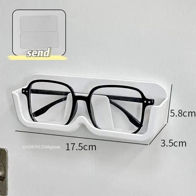 porte lunettes mural adhésif transparent blanc gris moderne rangement anti pression chevet soleil