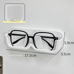 porte lunettes mural adhésif transparent blanc gris moderne rangement anti pression chevet soleil
