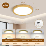 lampe led ultrafin anti poussiere grain bois blanc contemporain 18w 30w 40w(toucher)