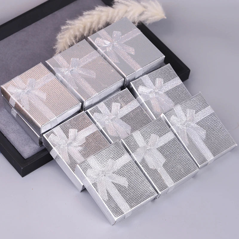 lot 12 boîtes cadeaux bijoux carrées roses brillants rubans mariage élégant