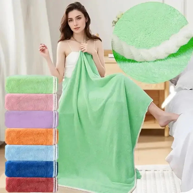 serviette bain polyester douce épaisse moderne vert rose violet orange absorbante machine laver