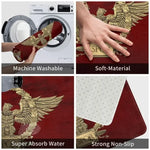 tapis rouge foncé aigle spqr antidérapant moderne classique bain chambre couloir sol