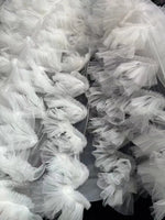 ruban tulle blanc noir rose bleu clair plissé texture ondulée opacité élégant décoration mariage