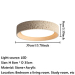 plafonnier led moderne pierre beige gris texture granulée éclairage zen minimaliste 4200k 3000k chambre